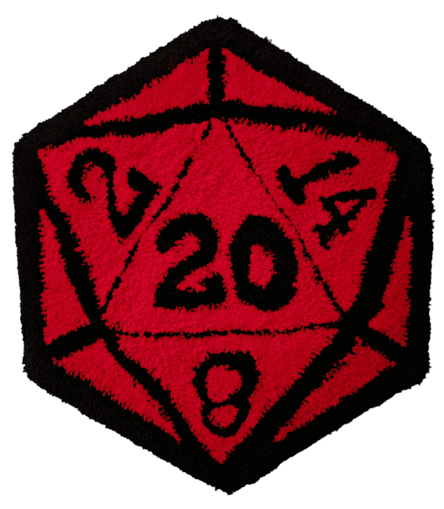 Red and Black D20 Dice