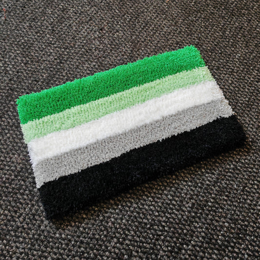 Aromantic Pride Flag Keyboard Rug