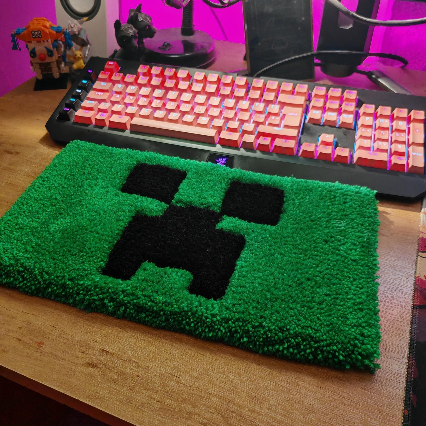 Minecraft Creeper Keyboard Rug